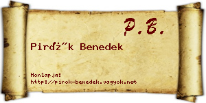 Pirók Benedek névjegykártya