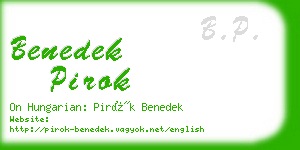 benedek pirok business card